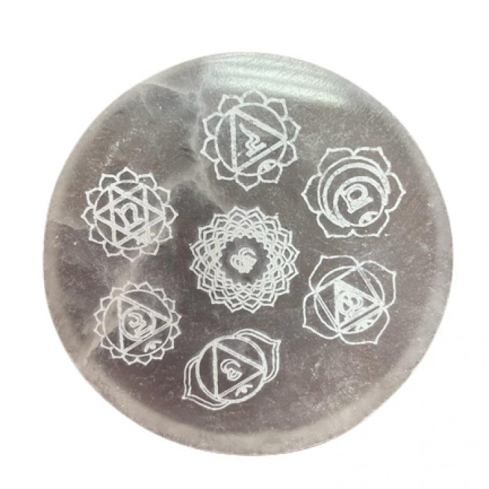 Δίσκος Σεληνίτη Chakra 8cm Βότσαλα - Πέτρες (Tumblestones)